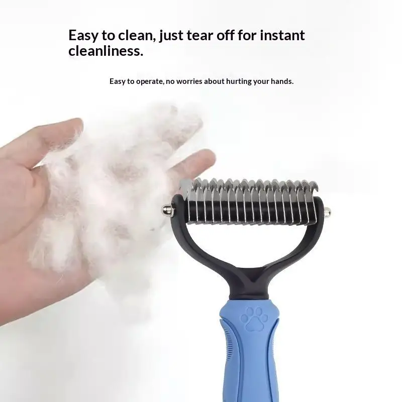 Portable Pet Deshedding Brush Lightweight Efficient Shedding Hair Remover for Dogs Cats Outdoor Travel Pet Grooming