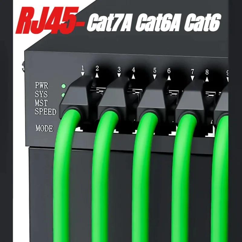 Cat7A Ethernet Cable Cat6A RJ45 SFTP Shielded Patch Cord 10Gbps Pure Copper High Flex Drag Chain Industrial PROFINET Servo Cable