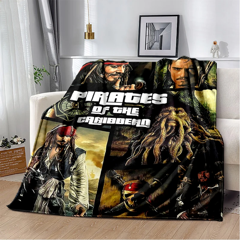 2025 New Pirates of The Caribbean Jack Sparrow Johnny Depp Soft Flannel Blanket,Throw Blanket Picnic Beds Sofa Home Bedroom Kid