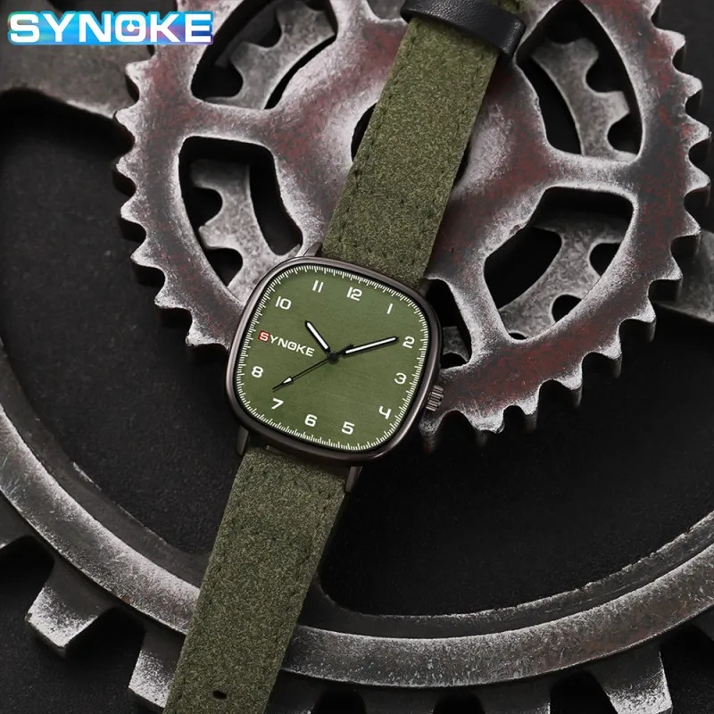 SYNOKE Men Quartz Watch Fashion Simple Business Belt Quartz Watch