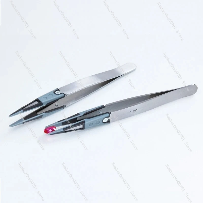 Soft Tip Tweezers D-MASTER Diamond Gem stones Grabbing Holding Tweezer Jewelry Beading Pick Up Tools