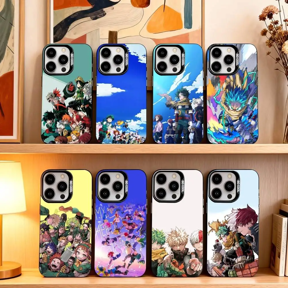 

M-My Hero A-Academia Phone Case For iPhone17,16,15,14,13,12,11 Plus,Pro Max Black Candy silver phone case