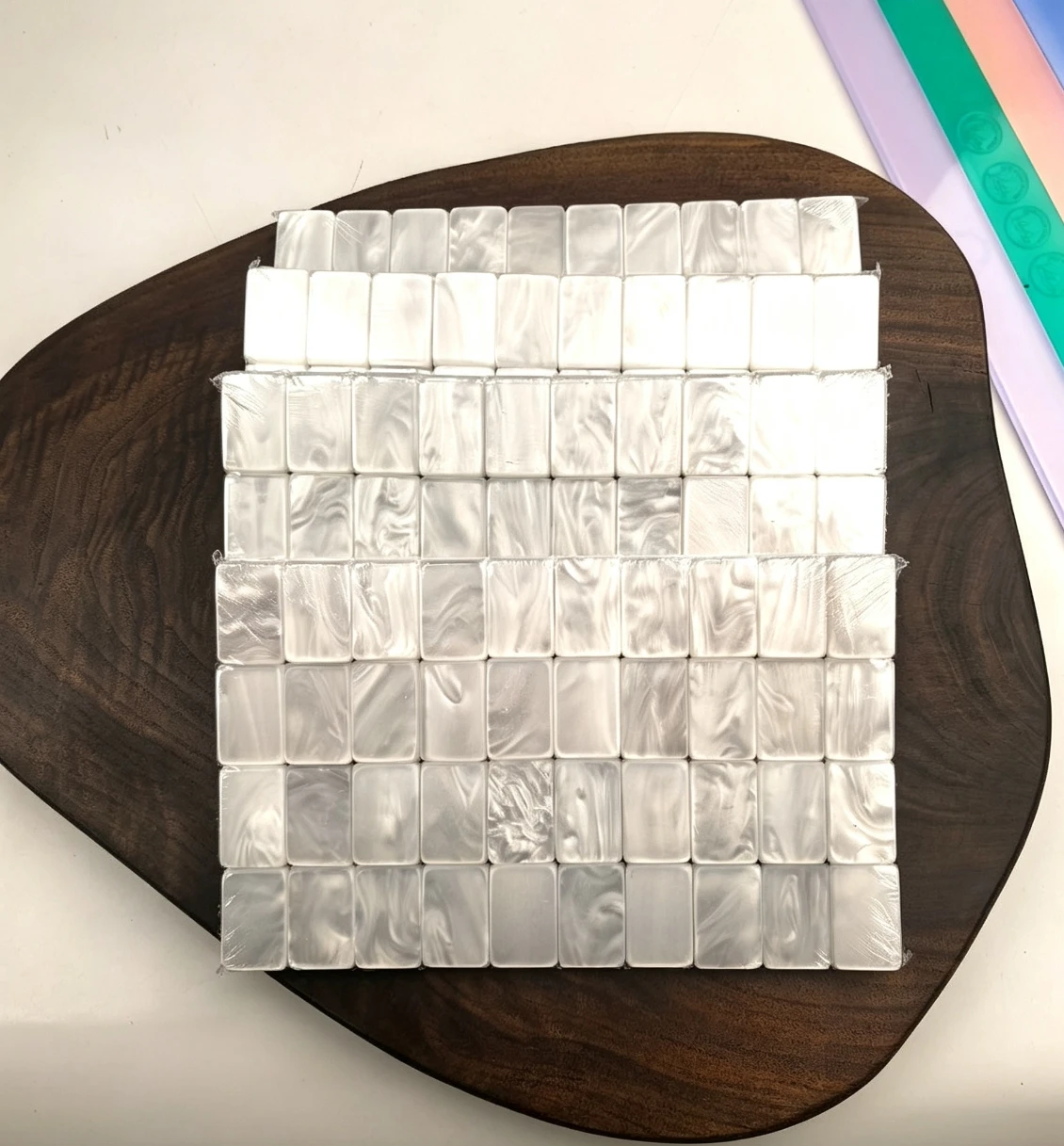 Pearl Texture Acrylic American Mahjong Set 160 Tiles 34mm Hand Painted Original Design Waterproof Drop Resistant Family Party