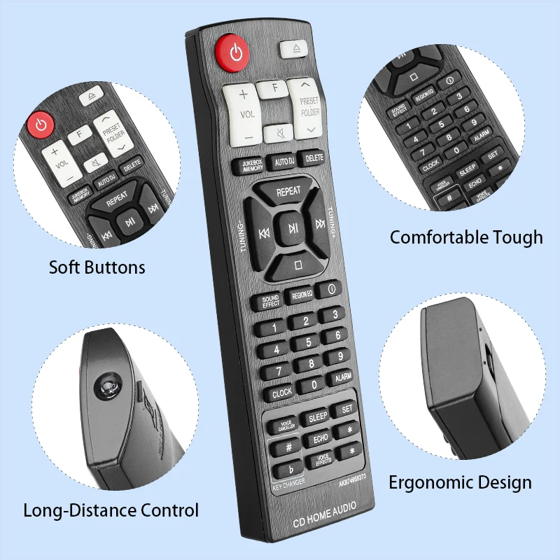 Control Remoto AKB74955373 Compatible con el Sistema de Sonido Estéreo para el Hogar LG CD CK99 CJ87 CJ88 CJS88F CJS88W AKB74955371 AKB74955336