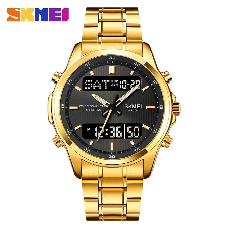 Men's Luxury Digital Watch, Waterproof & Dual Display