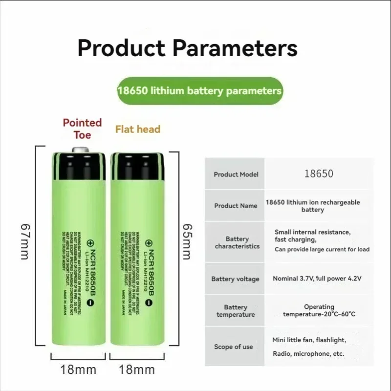 100% Original Batería.recargable Nueva 18650,3400mah 3.7v 12A NCR18650B 3400mah Herramienta Eléctrica LED