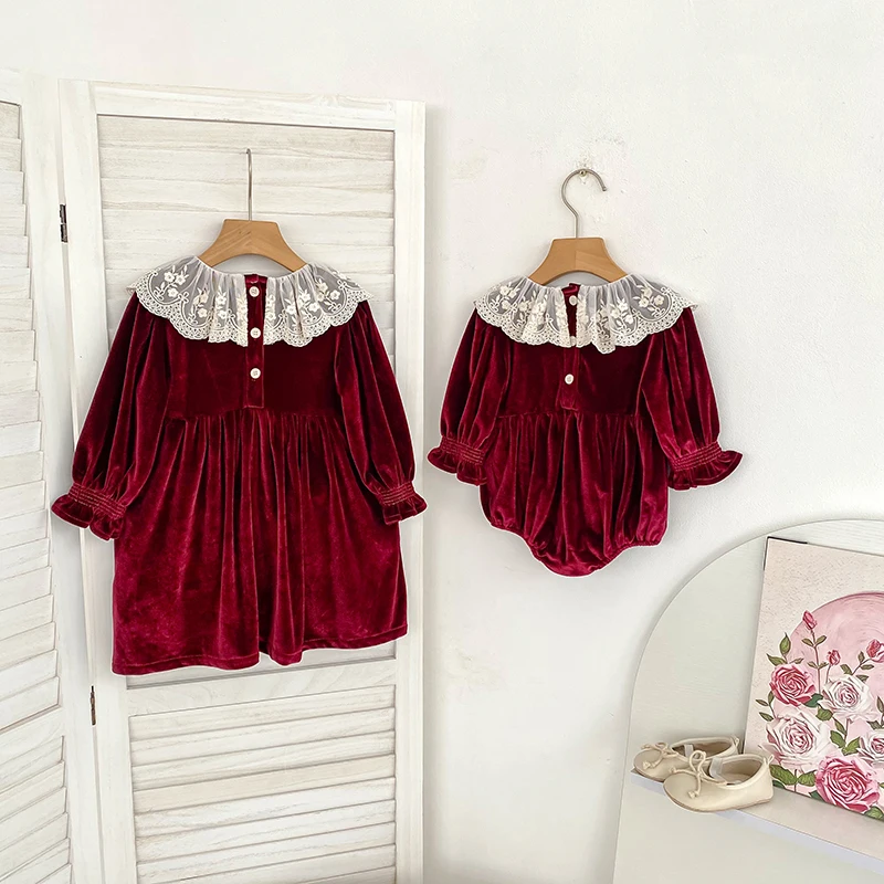 2026 Neu 0-24M Weihnachten Kleinkind Mädchen Roter Spitzen-Strampler Langärmeliger Baby-Mädchen-Jumpsuit Kinder Frühlingskleidung – Detail 17