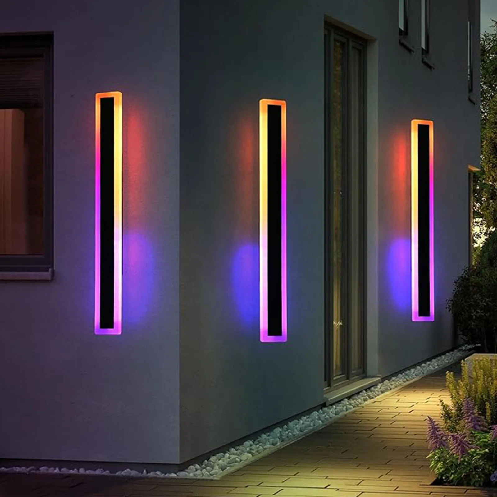 RGB Wall Light Outdoor IP65 Waterproof Intelligent Remote Wall Lights Christmas Atmosphere Interior Home for Garage Courtyard