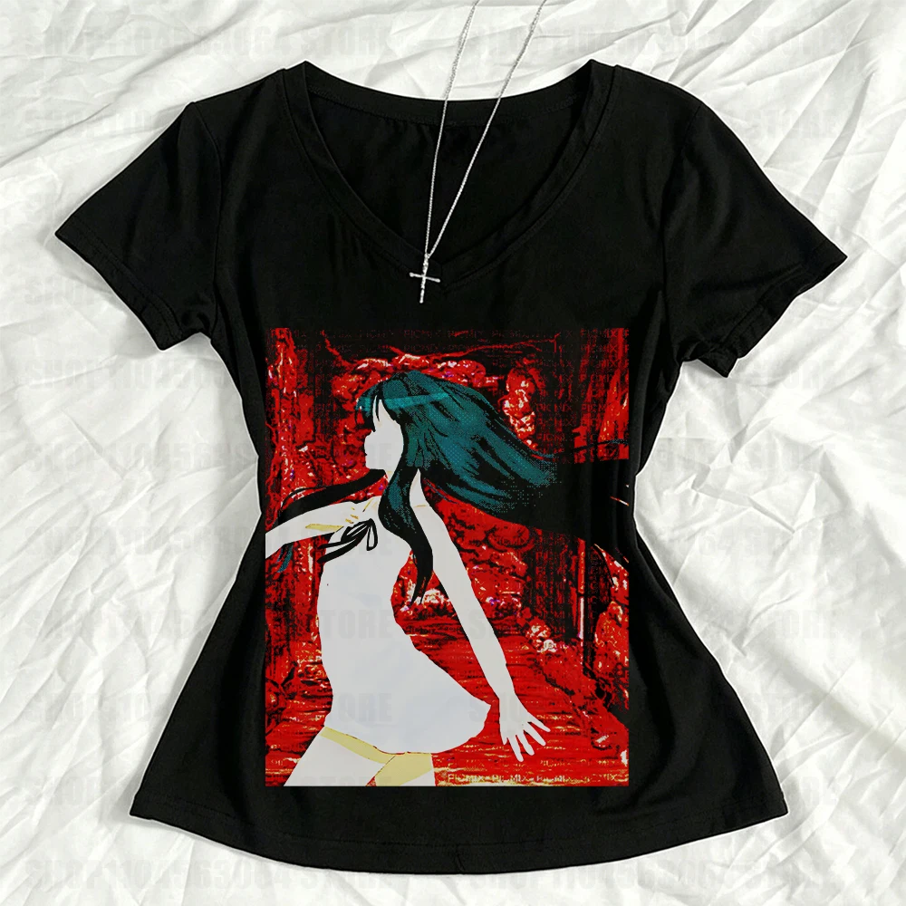 2026 Gothic Clothing Summer Aesthetic Clothing Women's Slimming Top Women's Open Umbilical Top Y2k Retro Top Garbage Color Y2k 2