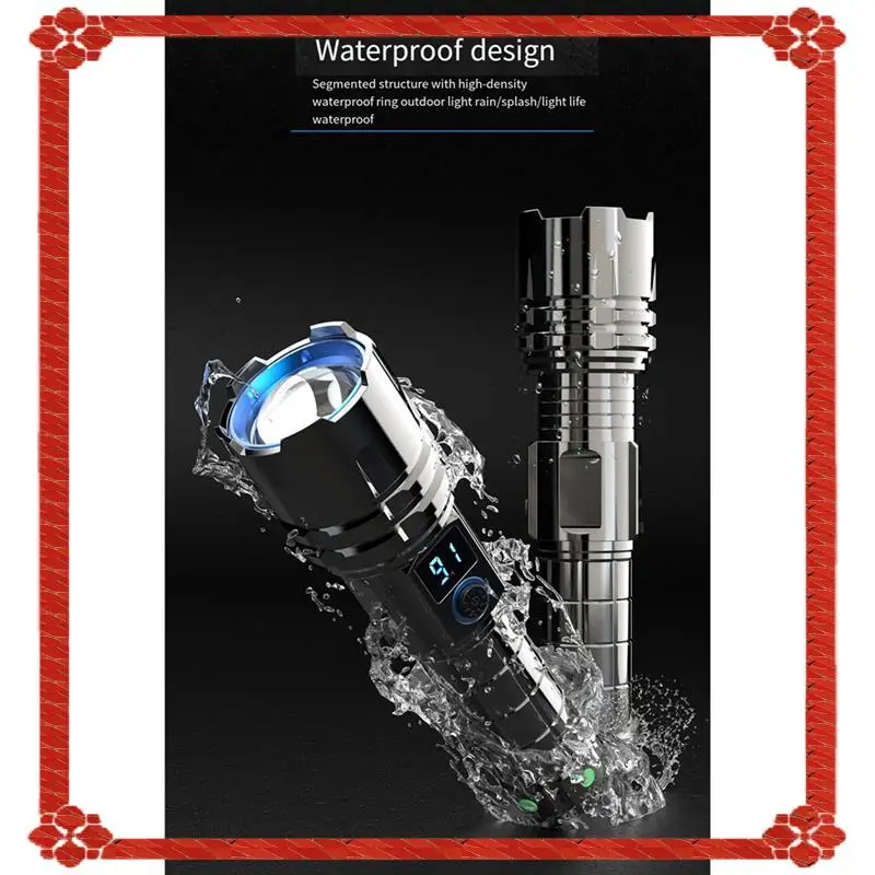 Mountain Adventure Emergency Flashlight Multi-Functional Hand Held Torch Rechargeable Ultra-Long Battery Life Flashlight Durable