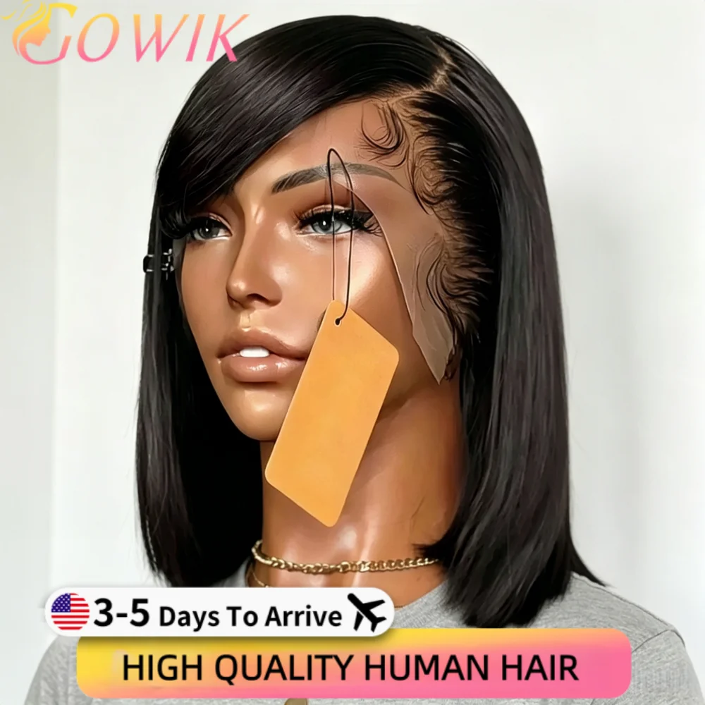 

13x4 13x6 HD Bone Straight Bob Lace Frontal Human Hair Brazilian Short Bob Glueless Wig Human hair Ready To Wear For Women 250% Density Straight Natural Bob Wigs