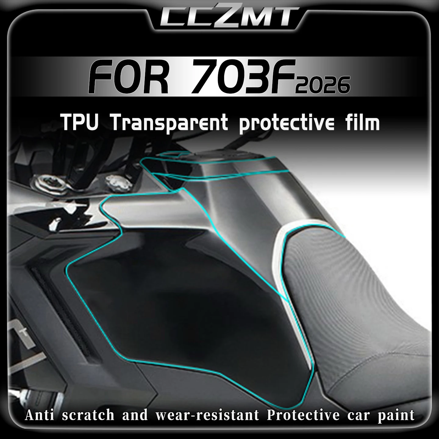 For ZONTES 703F 2026 Motorcycle Transparent Invisible Car Cover Film Fuel Tank Anti Scratch Sticker Modification Accessories