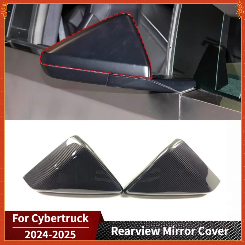 

For Tesla Cybertruck Real Dry Carbon Fiber 2024-2025 Exterior Rearview Mirror Cover Decoration Modification Accessories Body Kit