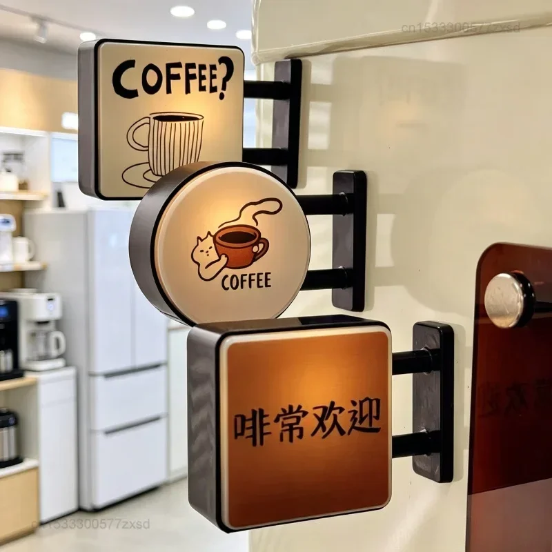 Mini Light Box Fridge Magnet Coffee Japanese Creative Tourism Souvenir Magnetic Luminous Light Box Home Decoration Magnet Gift