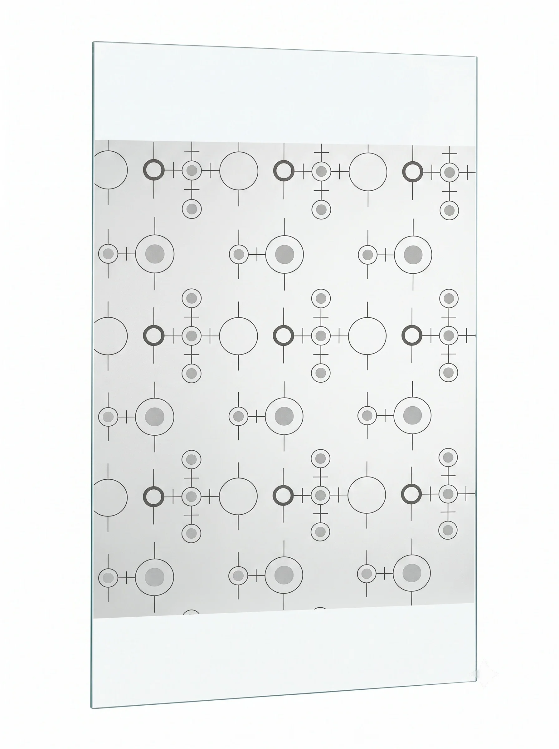 Self‑Adhesive Geometric Circle Window Film Day Night Privacy Frosted Glass Sticker Removable No Residue for Home Office Bathroom