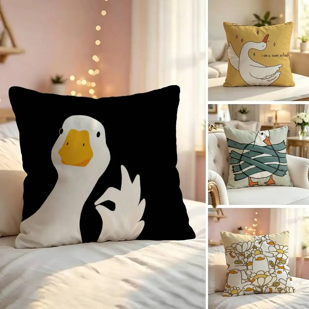 Silly Goose Pillow Case Sofa Living Room for Bedroom Headboard Backrest Cushion Square Nap Time
