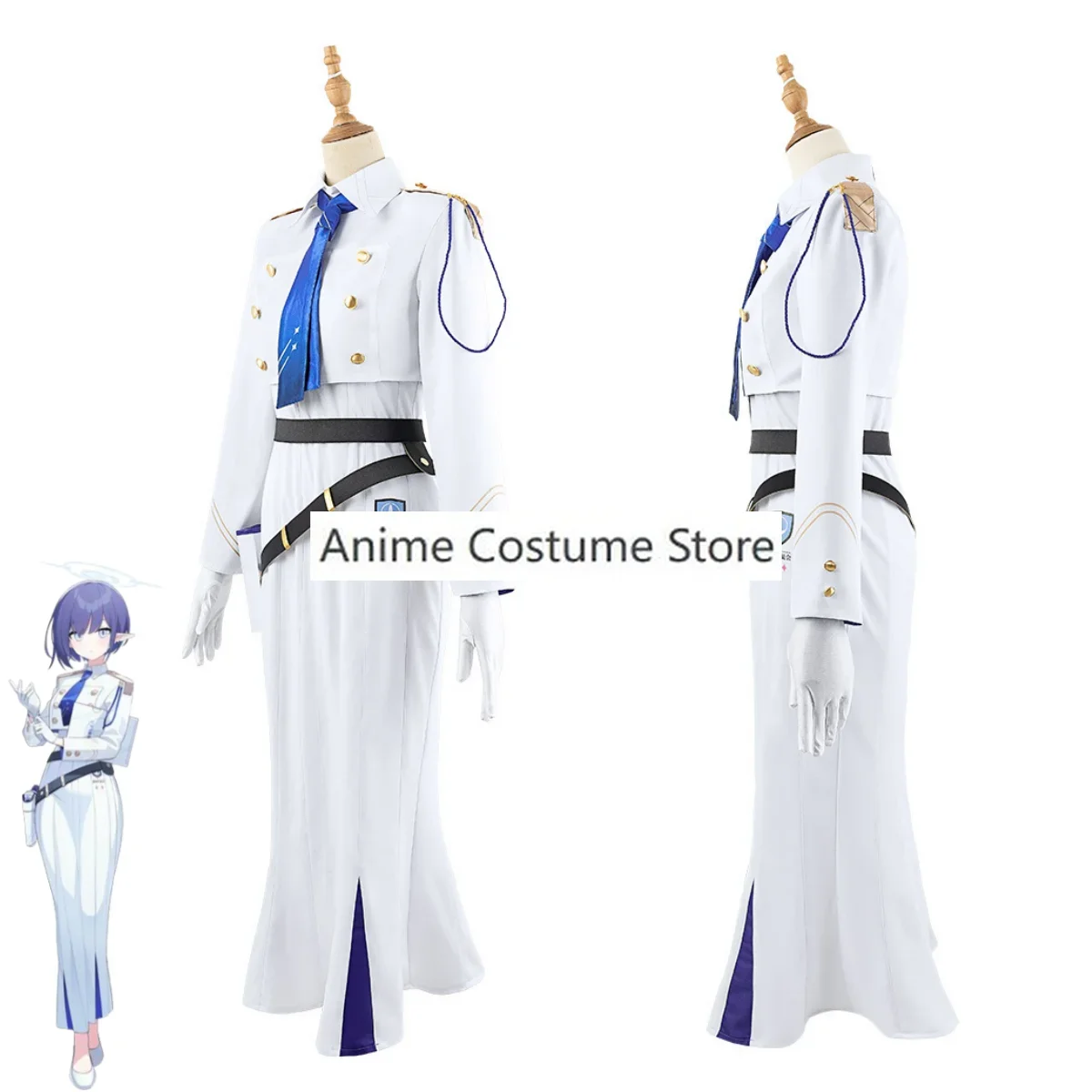 Game Blue Archive Oki Aoi Cosplay Kostuum Hip Wrap Jurk Witte Rok Uniform Pruik Volwassen Vrouw Sexy Carnaval Halloween Pak