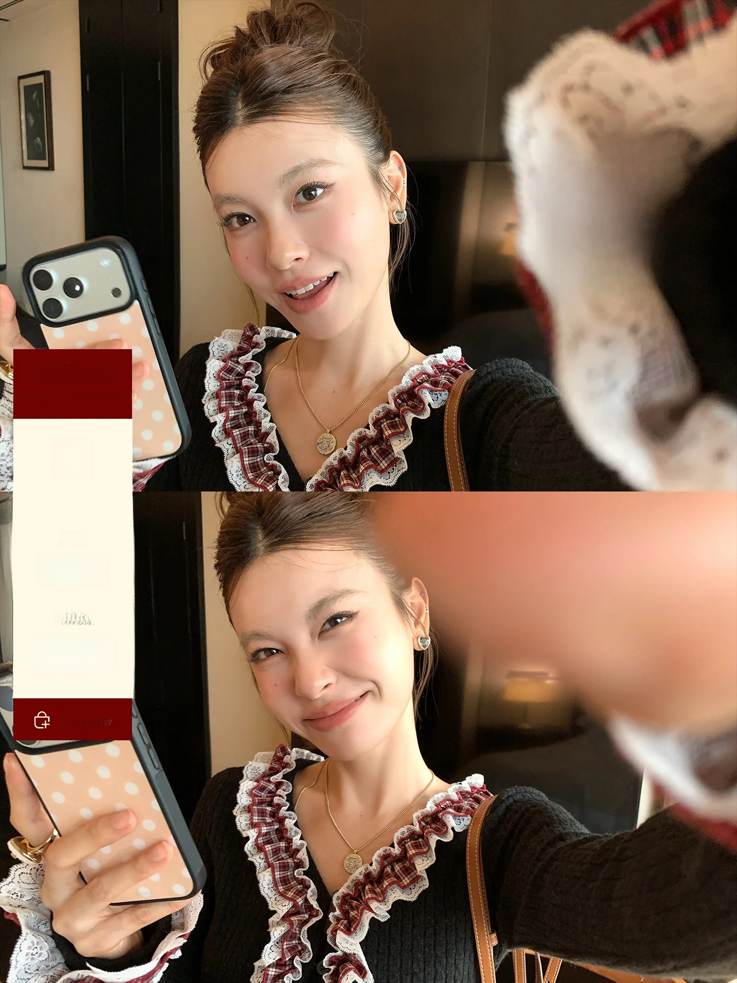 

Faionable Plaid Ruffle Trim Long Sve Knitted Open Cardigan LIONE Focus Sweet Heart Casual Sle Slim Fit T-irt for Women