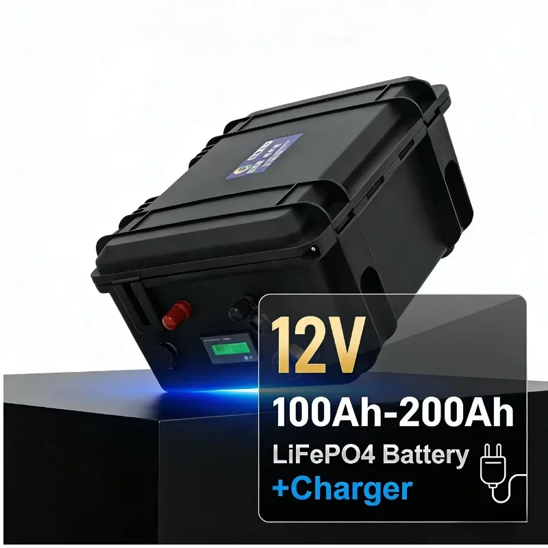 1400W LiFePO4 Battery 12V 100AH: Bluetooth BMS for Real-time Monitoring, Waterproof for Harsh Environments