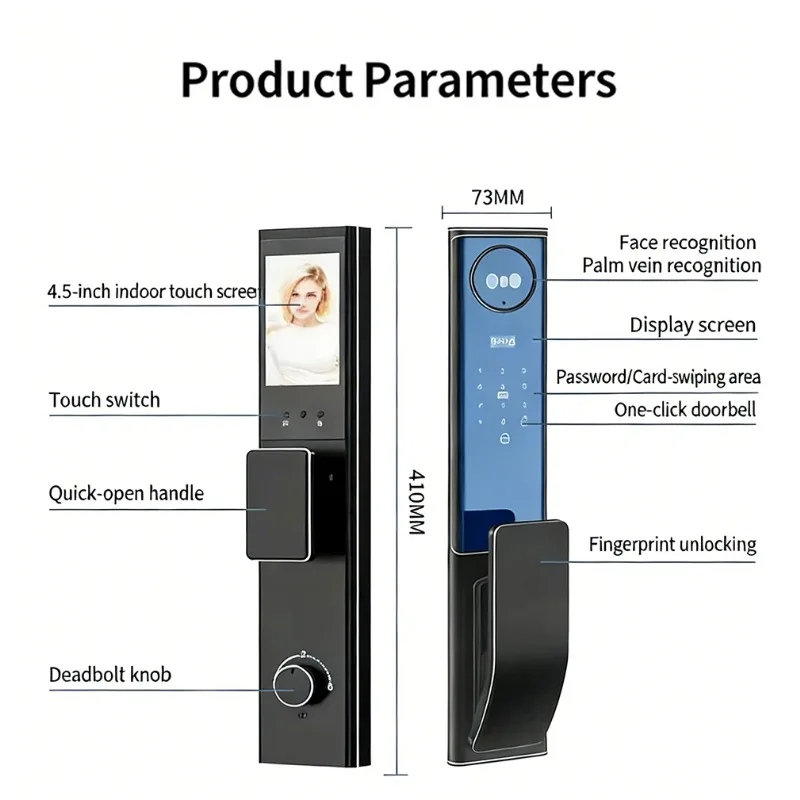 【Hot】App Video Fingerprint Face Recognition Nest Connect Keyless Entry Cloud Memory Card Aluminum Home