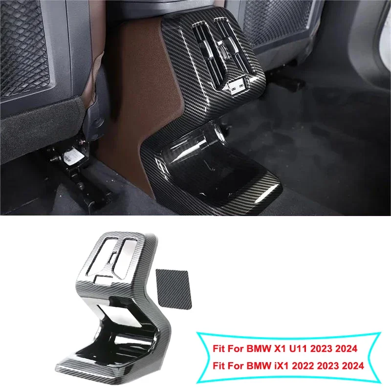 

Автомобильные аксессуары для BMW X1 U11 2023 2024/ iX1 2022 ABS, углеродное волокно, внутренняя отделка, Задняя Крышка вентиляционного отверстия, отделка, 2 шт.