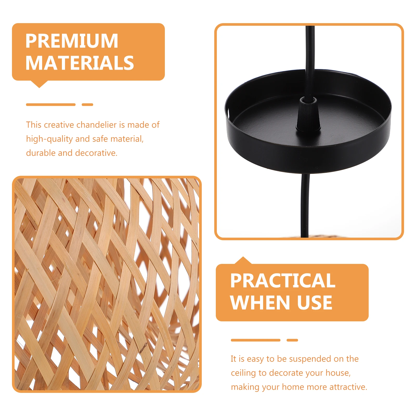 

1Set Chinese Style Woven Chandelier Hotel Restaurant Ceiling Warm Hanging Pastoral Chic Woven Ceiling Light Home Lamp Pendant