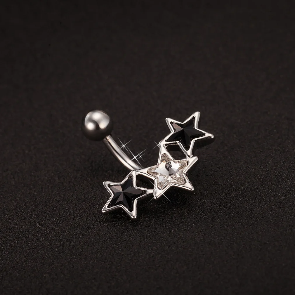 1pc Star Belly Button Ring Navel Piercing Stainless Steel Ombligo Stud for Women Body Jewelry