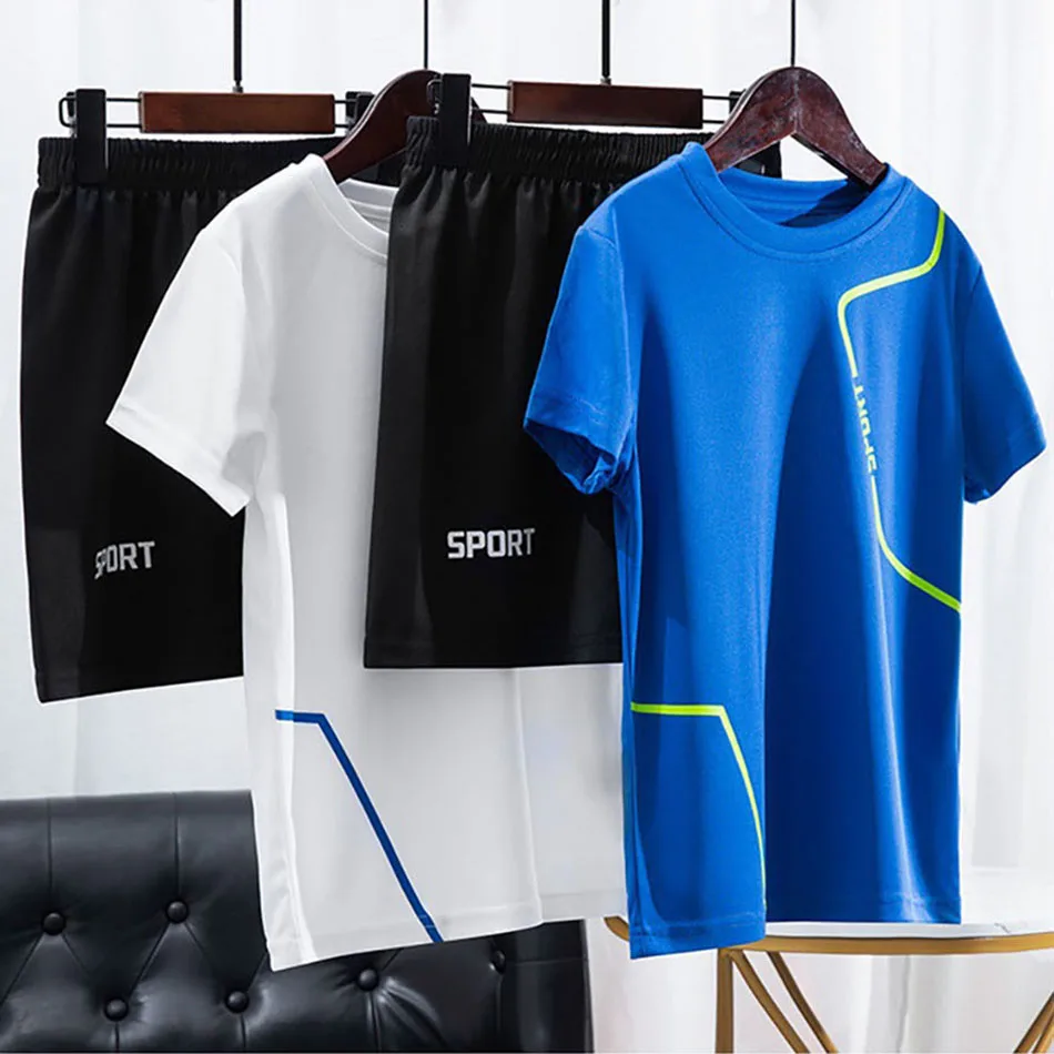 Boys Summer Sportwear Thin and Quick Dry T-Shirt Shorts Chilren Sets Designed for Maximum Comfortable and Performance in the Sun