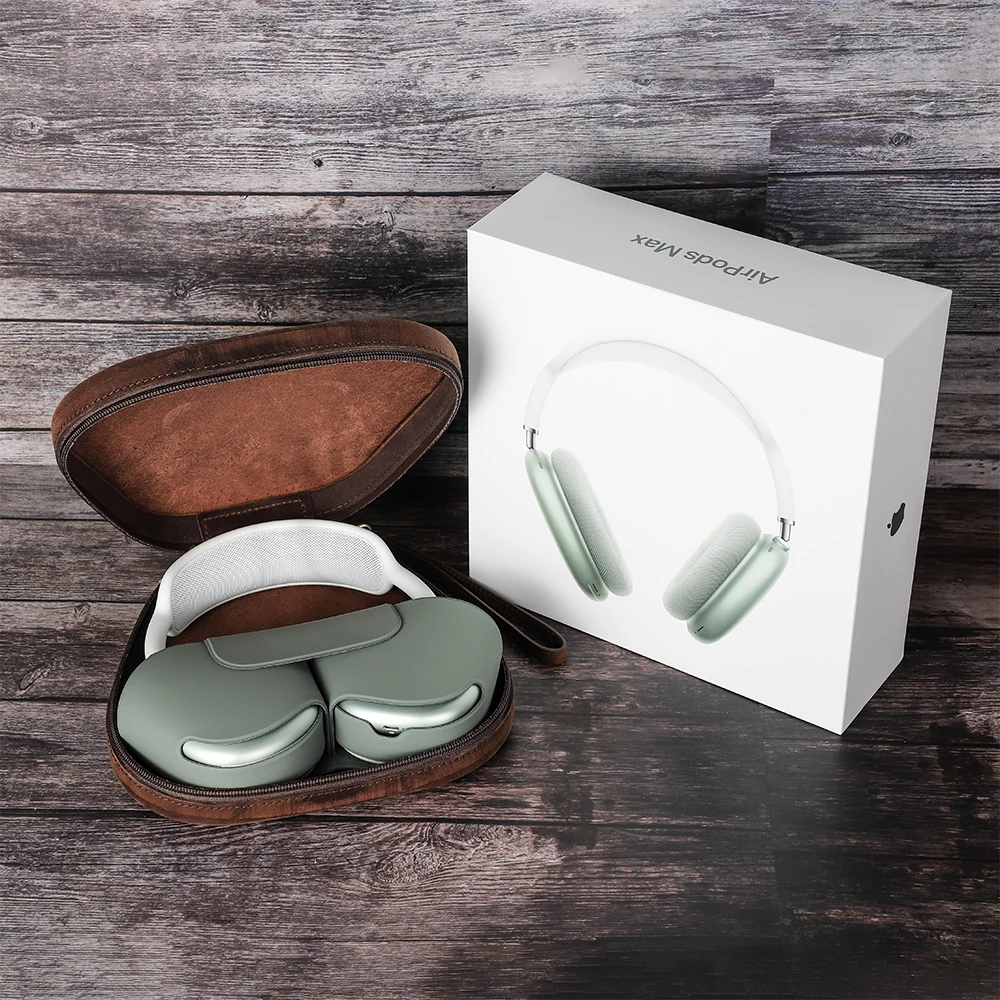 

CONTACT'S FAMILY Earphone Hard Case for Apple Airpods Max Cow Leather Handmade Box for Sony WH1000XM4 Headphone Carrying Bags