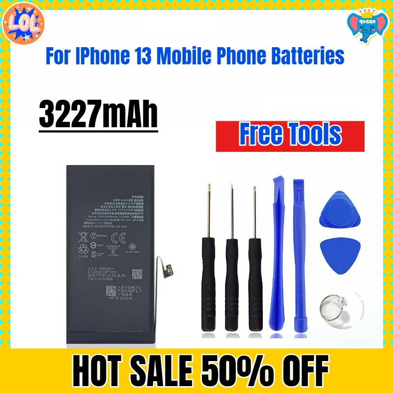 

3227 мАч для IPhone 13 Аккумуляторы для мобильных телефонов Бесплатные инструменты