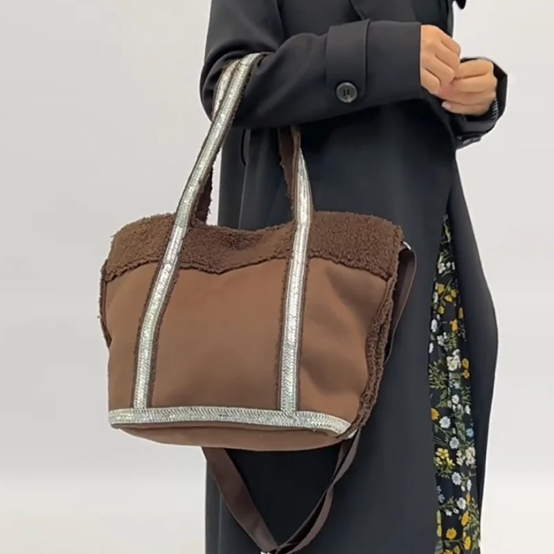 

Autumn And Winter Luxury Women's Tote Bag Fashion Rhinestone Crossbody Bag Brand Tote Handbag Large Capacity Travel Shoulder Bag