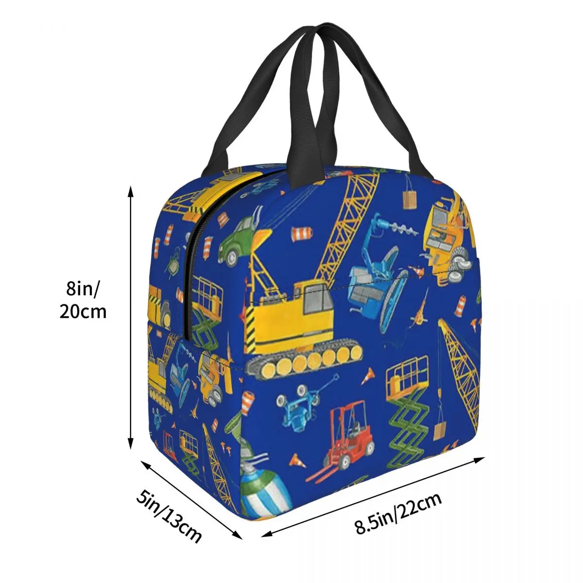 Cartoon Truck Car Tractor Excavator Pattern Insulated Lunch Bag for Women Kids Portable Food Boxes Thermal Lunch Box Tote