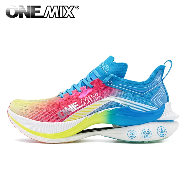 ONEMIX Buty do biegania maratońskiego z włóknem węglowym, profesjonalne, stabilne, amortyzujące, ultralekkie, zapewniające odrazy.