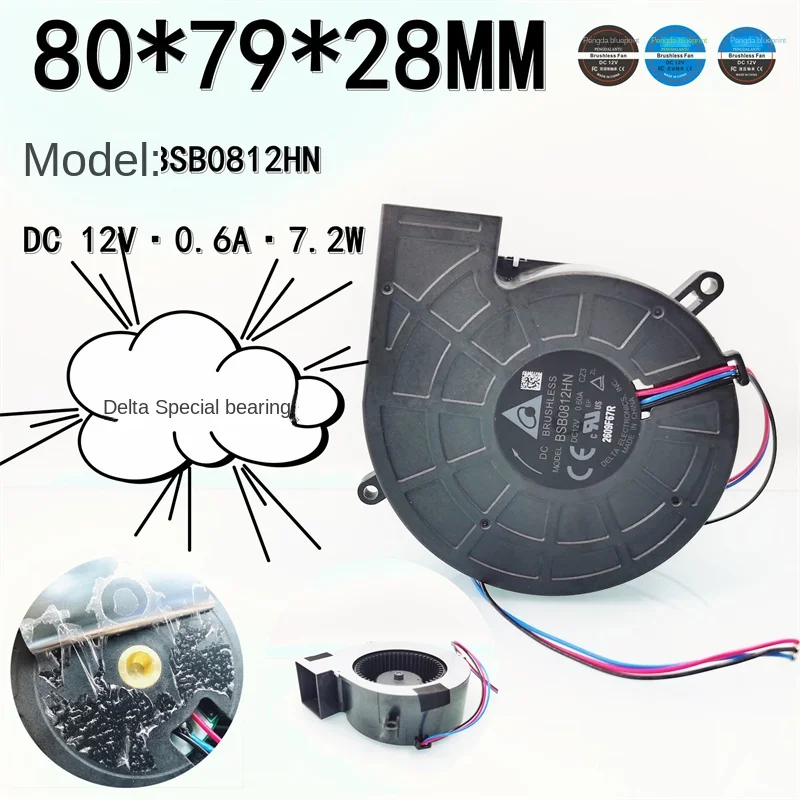 80*79*28Mm Gloednieuwe Bsb0812hn 12V 8Cm Turbo Blower 8028 Samsung Epson Projector Koelventilator