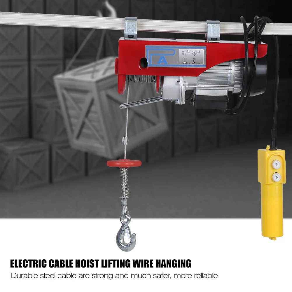 Electric Cable Hoist Lifting Wire Hanging Crane 100/200kg