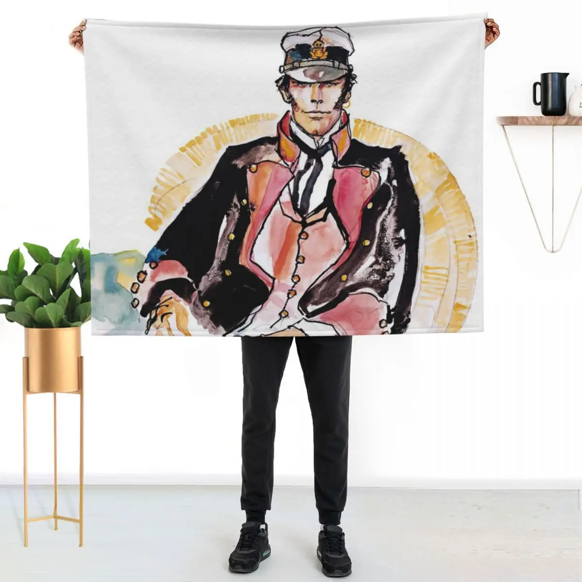Corto Maltese in the armchair Throw Blanket Soft Winter beds Decorative Throw Personalized Gift Plaid Blankets