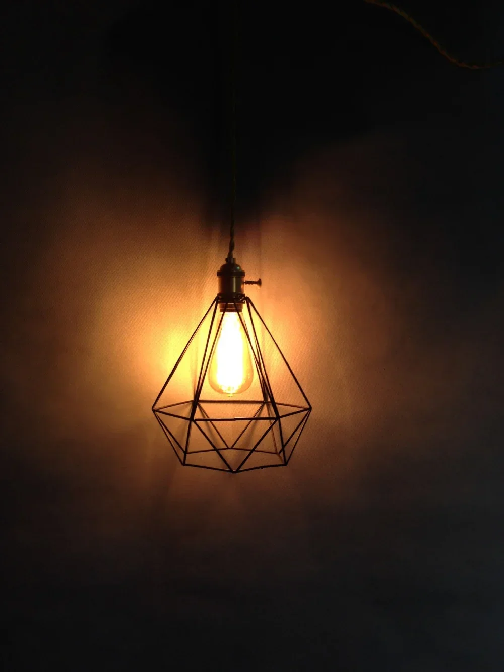 Nordic brief modern American Diamond style iron cage black color  E27  Pendant lamp  Vintage Edison lamp