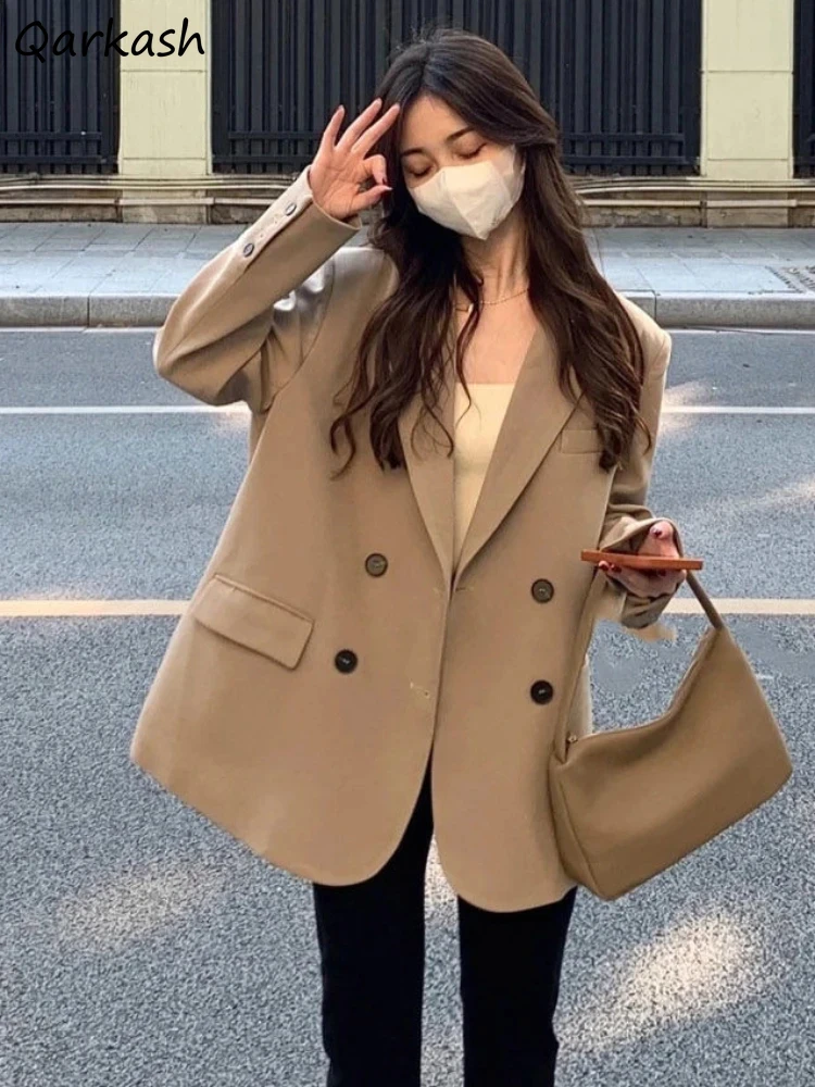 Blazers Women Basic All-match Simple Gentle Cool OL Casual Loose Streetwear Ulzzang Stylish Retro Female Aesthetic College Mujer