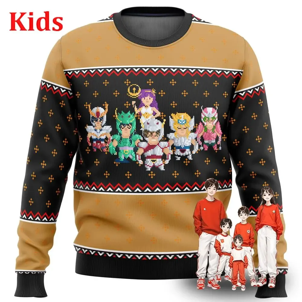 Saint Seiya Alt Ugly Christmas Sweater Christmas Sweater Gift Santa Claus Pullover Kids 3D Sweatshirt And Top Autumn And Winter