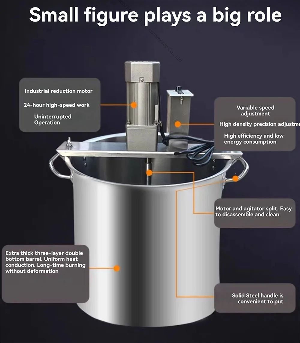 Electric Filling Stir Frying Machine Hot Pot Frying Machine 35type 25L Electric Mixer Jam Boiling Sauce Machine Chili Oil Mixer