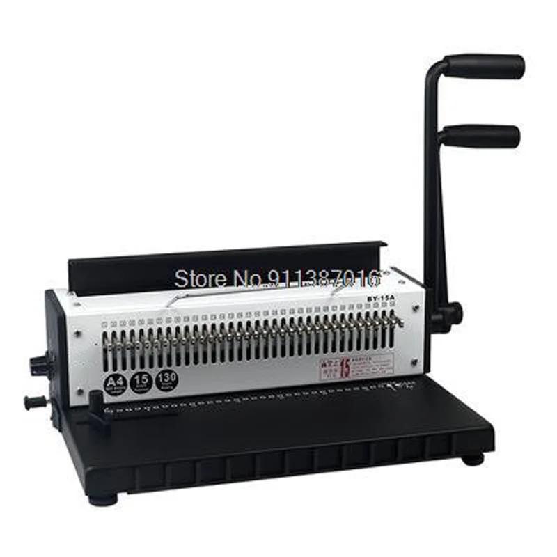 TD-1500B34 Manual Spiral Wire Binding Machine Metal 34 Punching Hole Square 4*4mm Photo Album A4 Paper Binder Puncher Machine