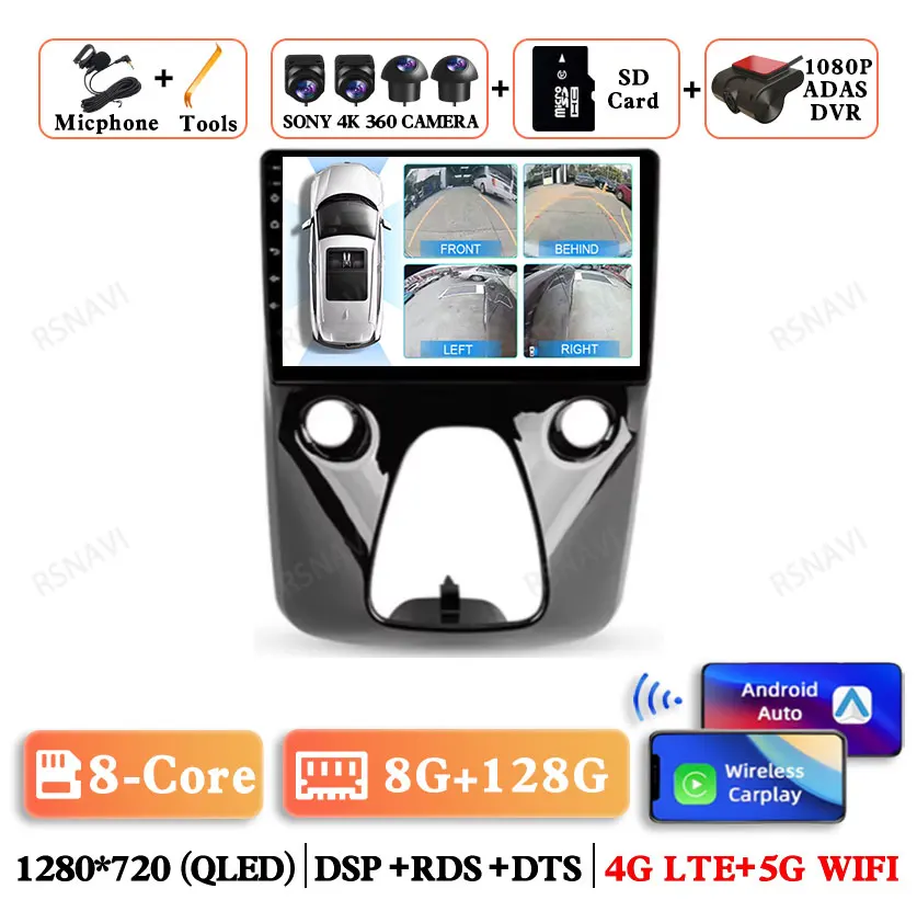 Android 15 Voor Peugeot 108 Voor Toyota Aygo B40 2014-2021 Qualcomm Autoradio Multimedia GPS DSP Navigatie Viedo speler 5G WIFI