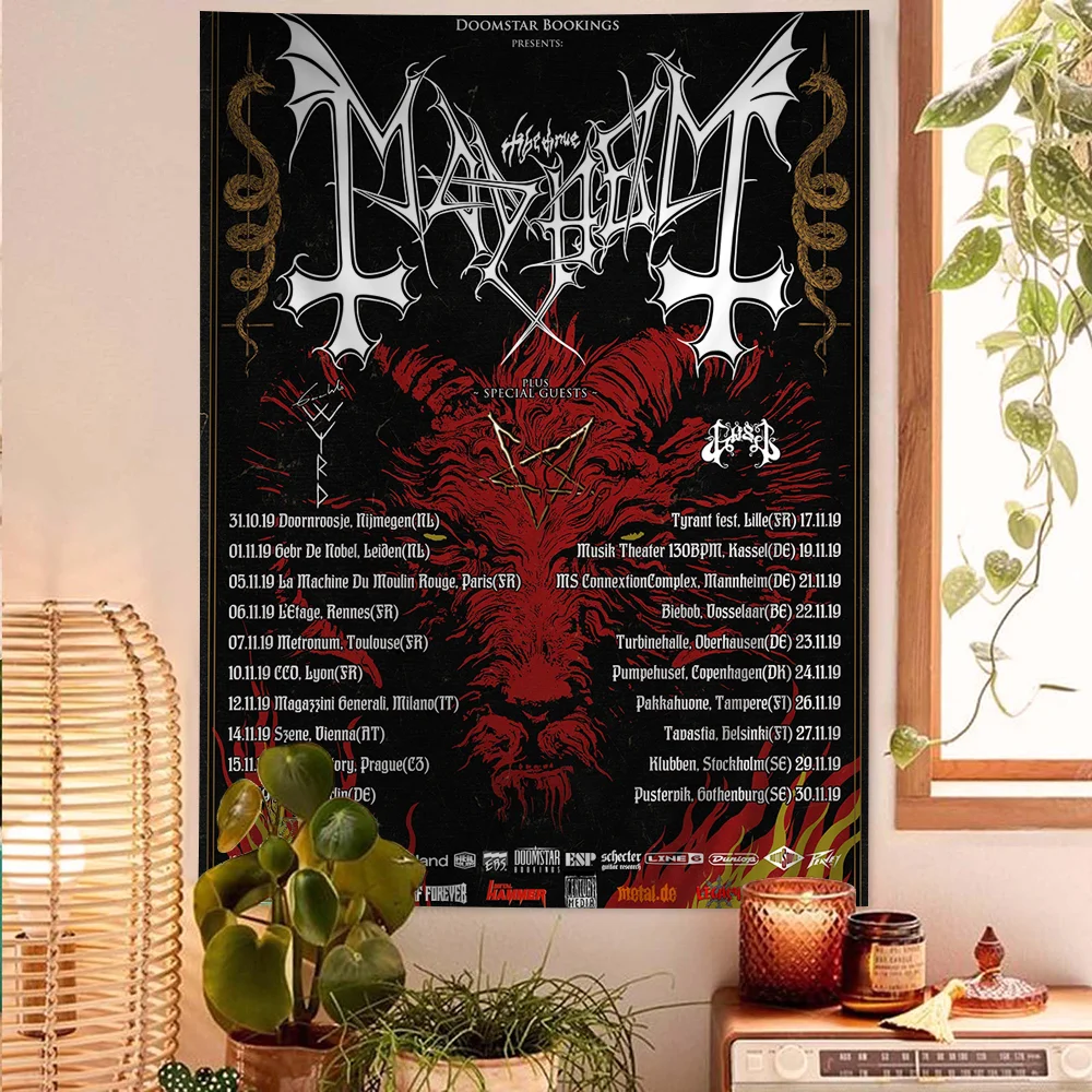 

Mayhem Band Hanging Bohemian Tapestry Japanese Wall Tapestry Anime Kawaii Room Decor