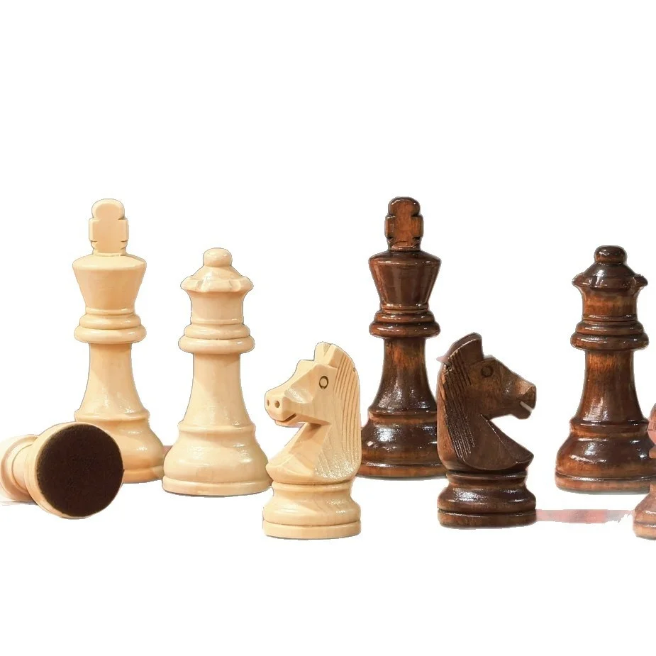 

3.75inch Standard Competition Large Wooden Chess Pieces with 2 Extra Queens