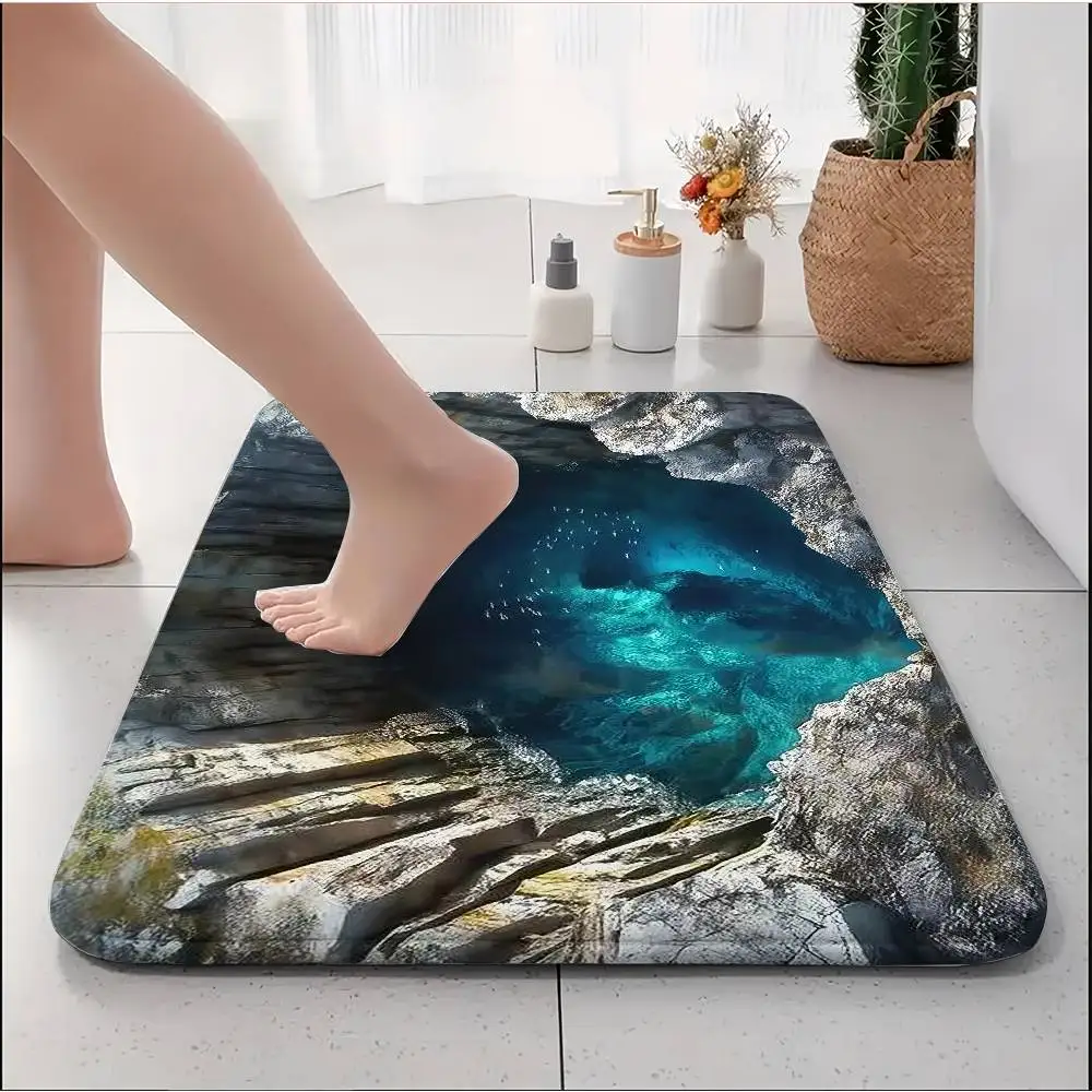 

Trap Floor Mat Printed Large Bottomless Pit 3D hot Carpets Room And Bedroom Carpets Bathroom Anti Slip Door MATS Small Carpets