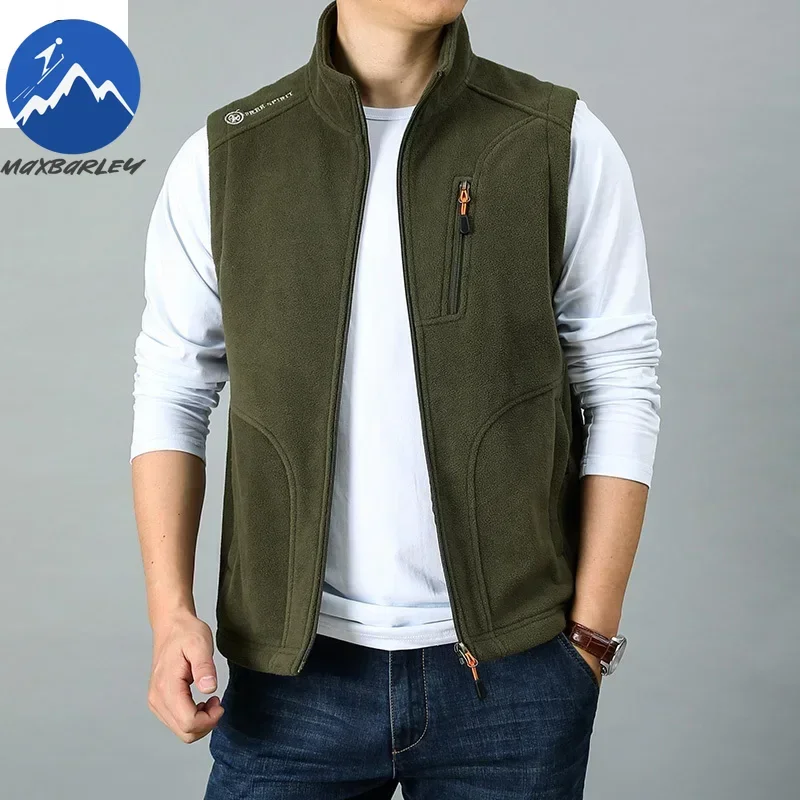 

Весенне-осенний новый жилет, мужской флисовый жилет без рукавов для пешего туризма и рыбалки, повседневный спортивный жилет на открытом воздухе, ветрозащитный теплый рабочий жилет