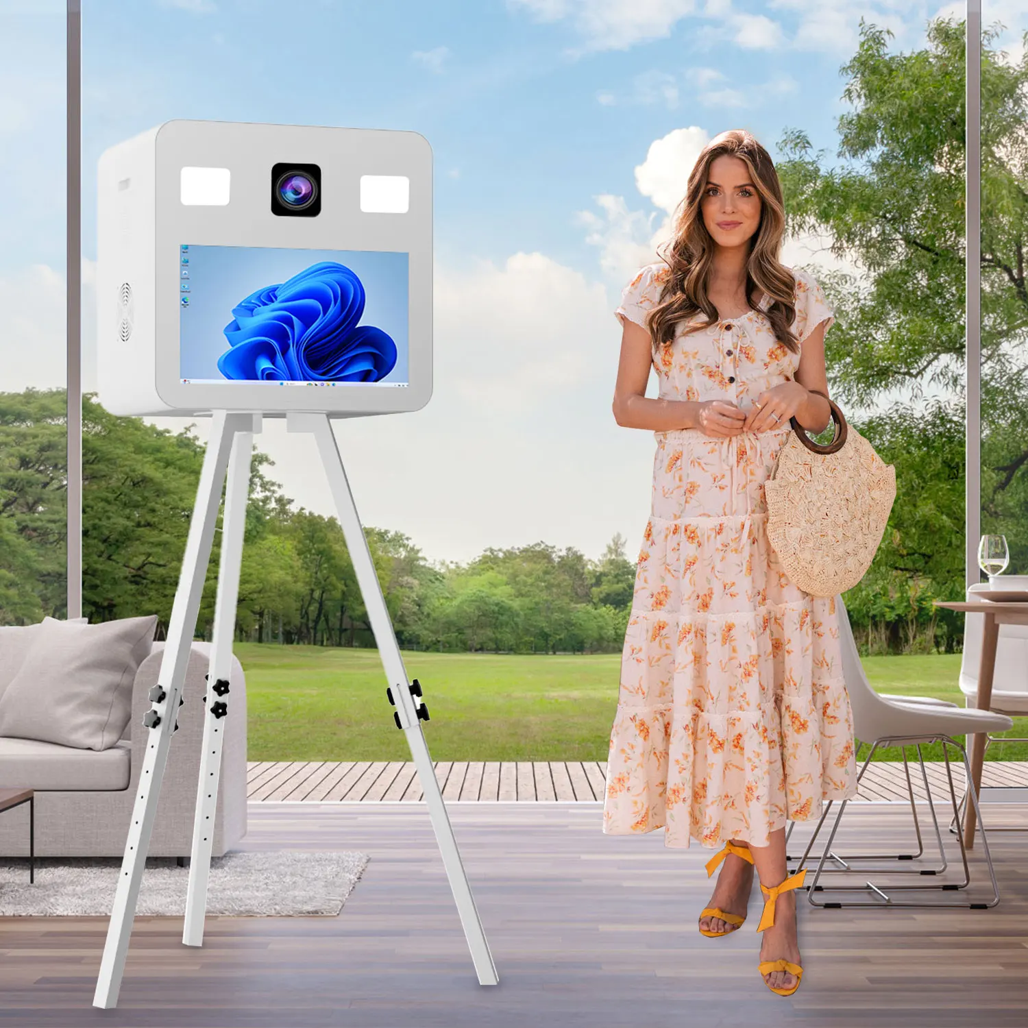

TFL Dslr Selfie Photo Booth 21.5 Inches Touch Screen Mirror Photobooth Shell Machine Full Body Photo Booth for Events