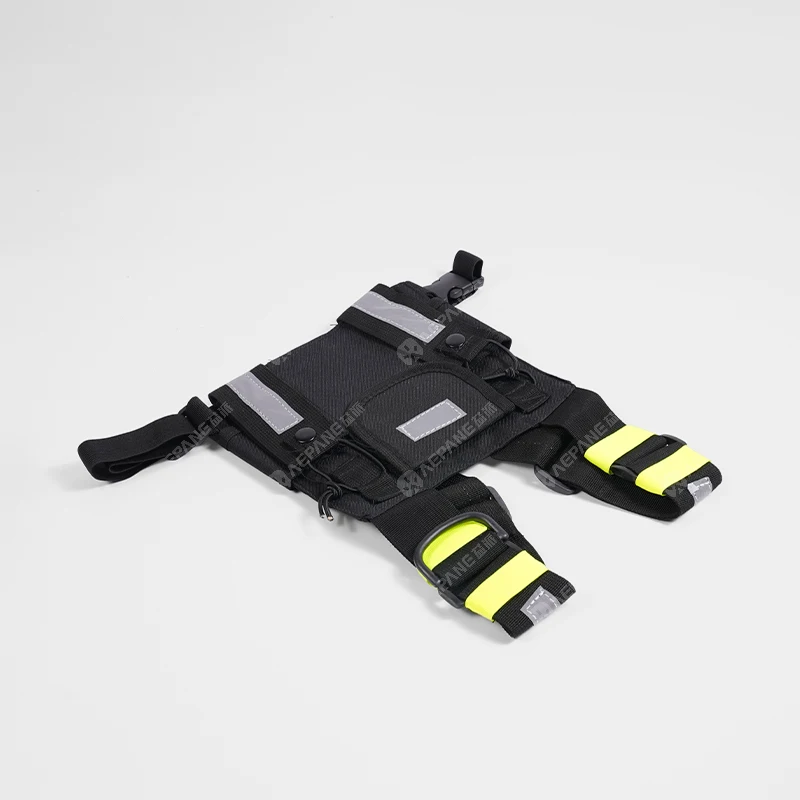Walkie Talkie Chest Bag Tactical Chest Pack Radio Pouch Adjustable Straps Reflective Strips for Security Police Fire Worker view 4
