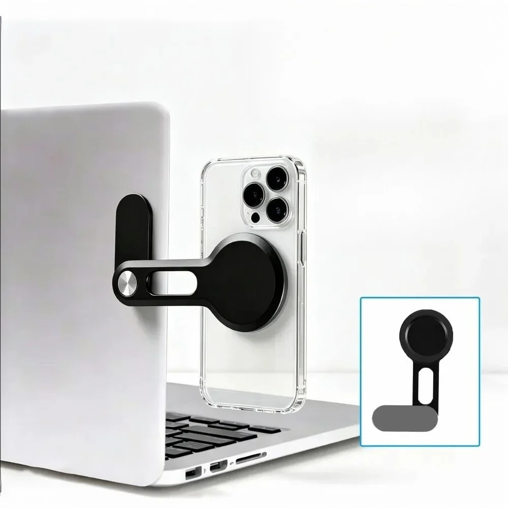 Adjustable Magnetic Laptop Phone Holder Foldable Computer Monitor Side Stand Display Expansion Phone Holder For iPhone Samsung