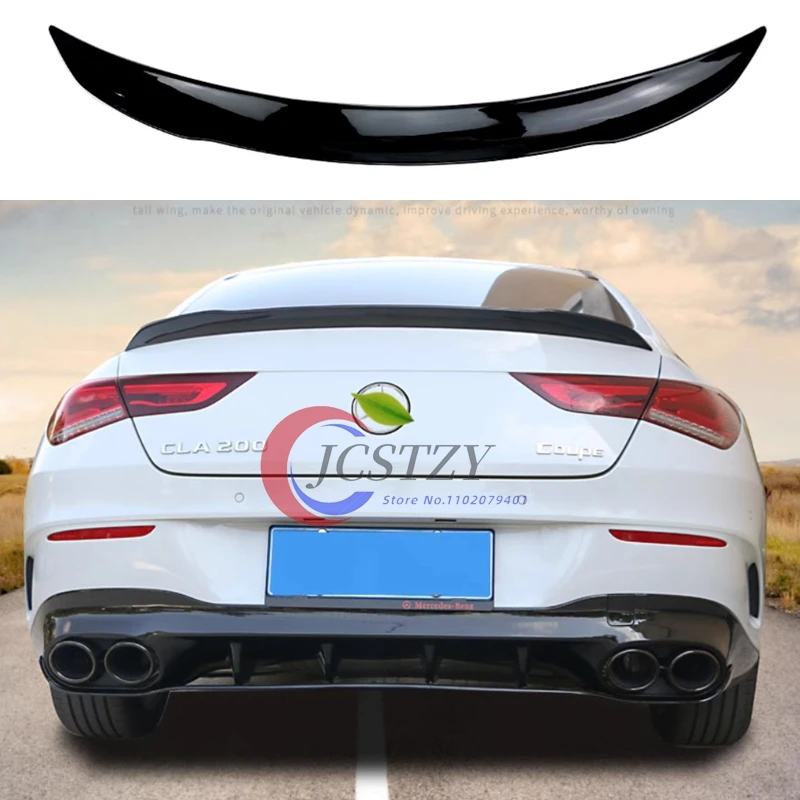 

Задний спойлер C118 для Mercedes Benz CLA Class W118 2019-2020 CLA250 CLA200 CLA220 Глянцевый черный спойлер на заднее крыло багажника